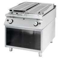 Gas lava-stone grill, cooking zone in stainless steel,...