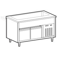 Kühlwanne auf gekühltem Unterbau, 3x GN 1/1