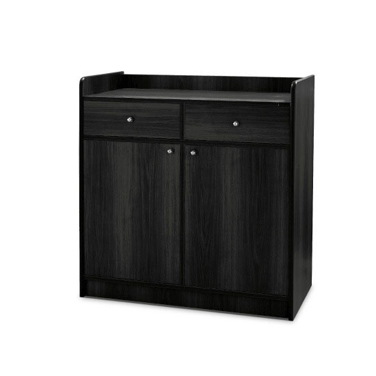 service cupboard with 2 drawers and 2 doors - colour black