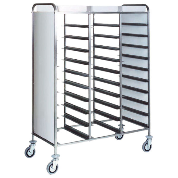 Chariot pour plaques GN avec panneaux latéraux, 30x GN 1/1, h=120 mm