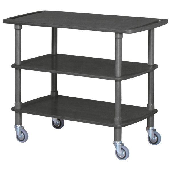 Carrello in legno a 3 piani, colore nero