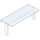 1-tier overshelf with straight glass, 1710x450 mm