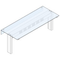 Estante de 1 nível com vidro reto, 2035x450 mm