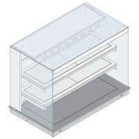 Vitrine chauffante statique carrée sur plan...