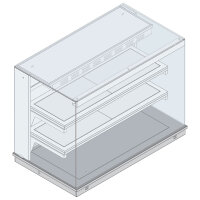 Vitrine chauffante statique carrée sur plan...