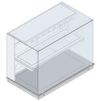 Vitrine chauffante statique carrée sur plan...