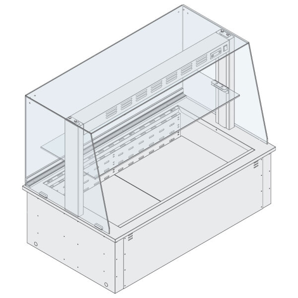Vitrine réfrigérée ventilée DELI 1 étagère, réfrigération à distance, fermée côté client, 3x GN 1/1