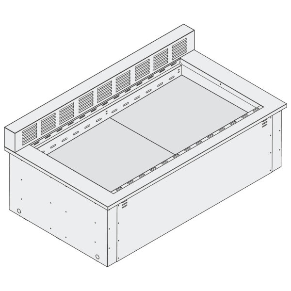 Refrigerated tank with rear diffuser, for remote cooling, 3x GN 1/1