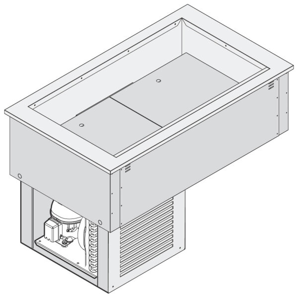Refrigerated ventilated tank, built-in cooling unit, 2x GN 1/1
