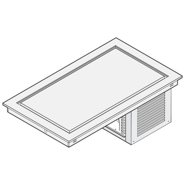 Piano refrigerato statico con canalina, gruppo refrigerante incorporato, 5x GN 1/1