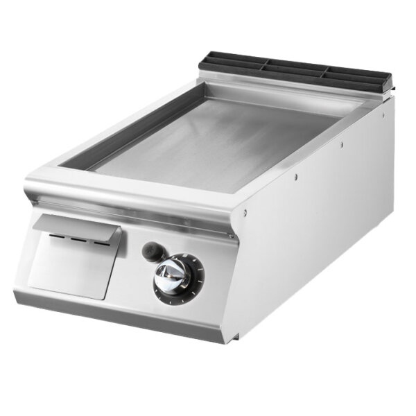 Fry-top gas versione top, piastra liscia cromata