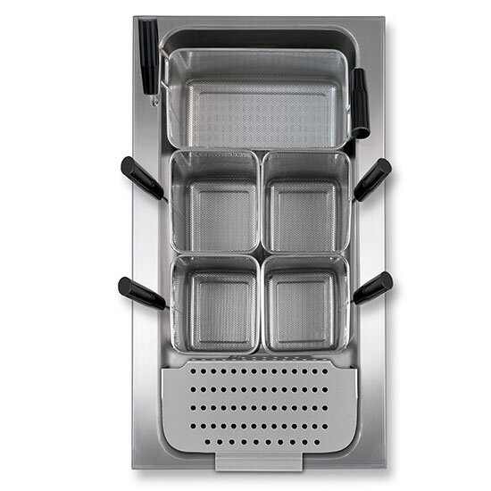 Cuocipasta elettrico ad incasso da GN 1/1 h= 22 mm, 400V, composizione cesti A