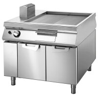 Gas-Grillplatte verchromt 2/3 glatt 1/3 gerillt auf...