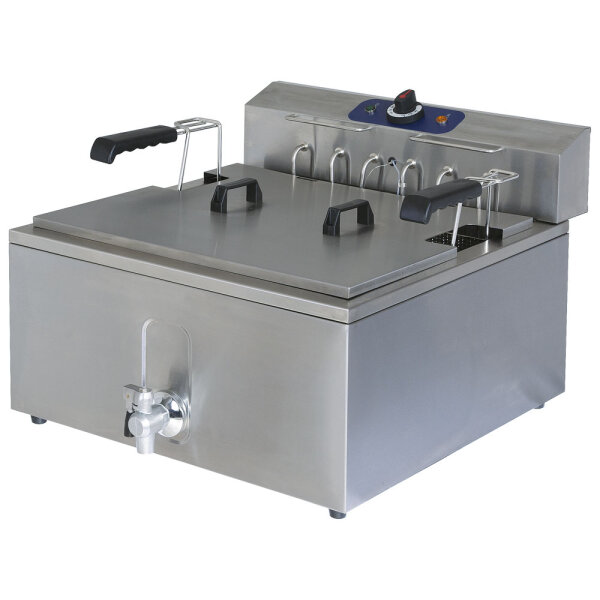friteuse électrique de table pour pâtisserie avec robinet de vidange, 25 litres