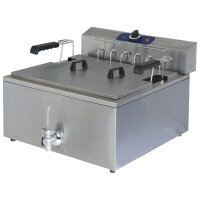 electric fryer for pastry with drain tap, tabletop, 25...