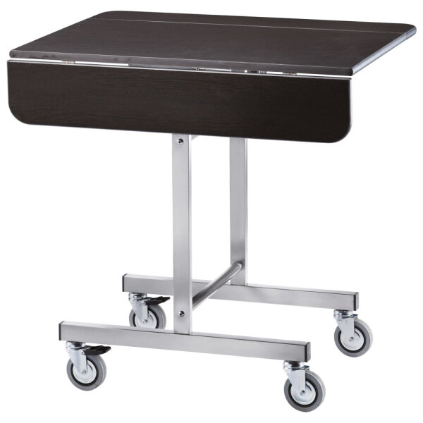 table with square foldable top, on castors, 80x80 cm