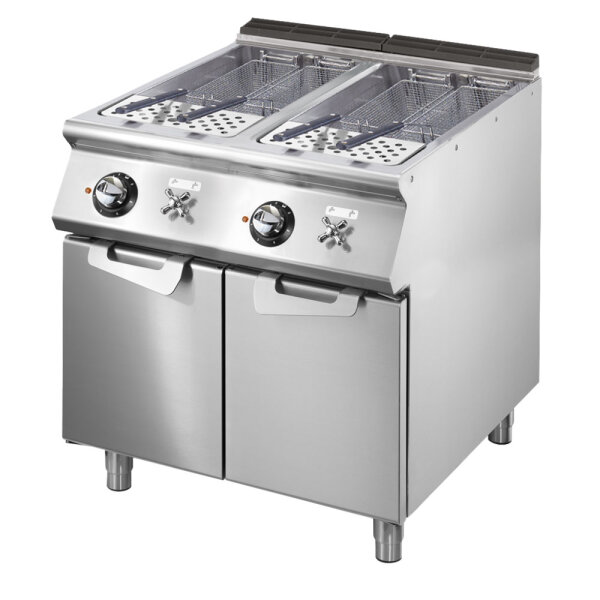 Cozedor de massas elétrico, 2 cubas GN 2/3, capacidade 1x 26 litros, resistências fixas