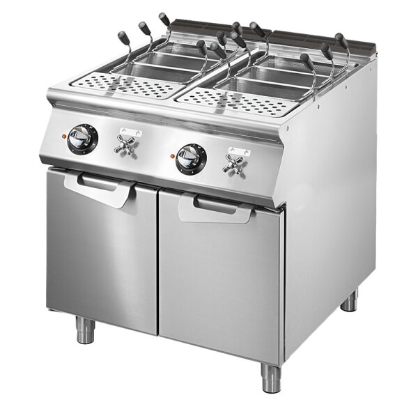 Cozedor de massas elétrico, 2 cubas GN 1/1, capacidade 2x 40 litros, resistências fixas