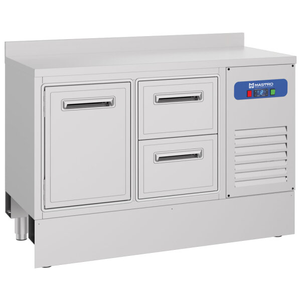 Refrigerated bar counter with 1 door and 2 drawers, 1410x700 mm, 310 litres, -2°/+8°C