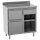 Banco macchina caffè da 1000x600 mm con cassetto, cassetto battifondi, armadio chiuso