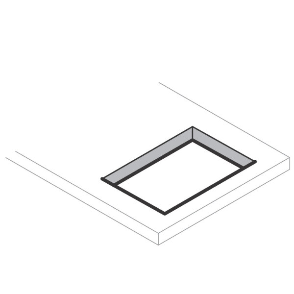 Cut-out on worktop, >1100 mm