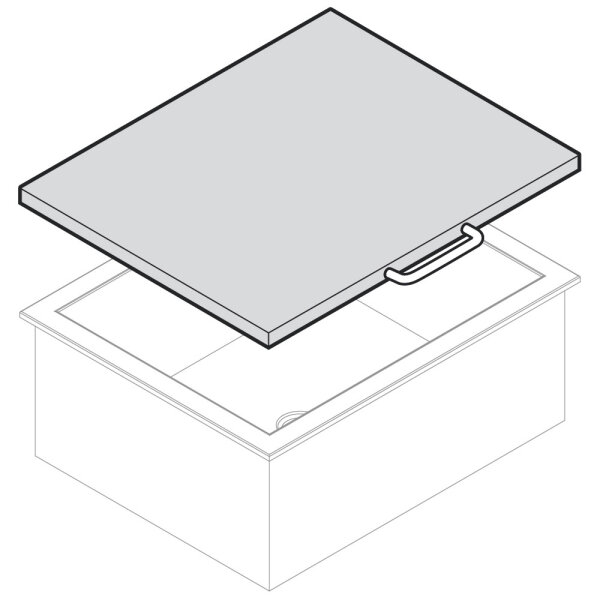 Plexiglass lid for ice well, 800x365 mm