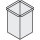 Bidone di raccolta in inox per tramoggia portarifiuti, 450x400x600 mm