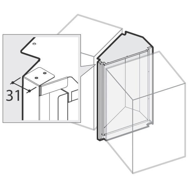 Neutral element for rounded configuration, 22,5°