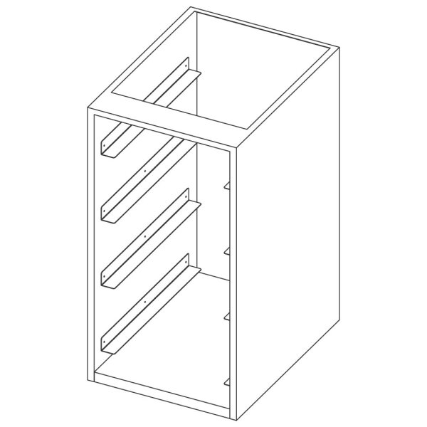 Élément ouvert avec glissières porte-paniers, 450x590 mm