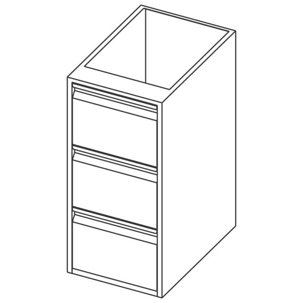 Elemento com 3 gavetas, 400x690 mm
