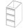 Elemento com 3 gavetas, 500x590 mm