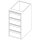 Elemento con 4 cajones, 400x590 mm