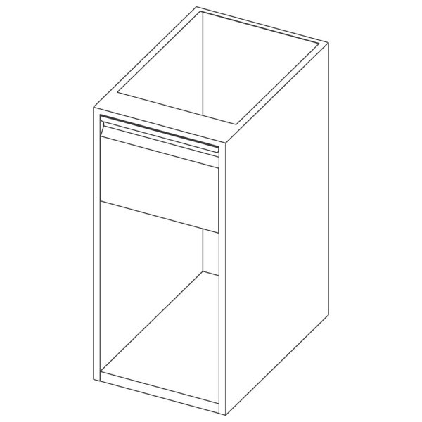 Elemento aberto com gaveta, 500x690 mm