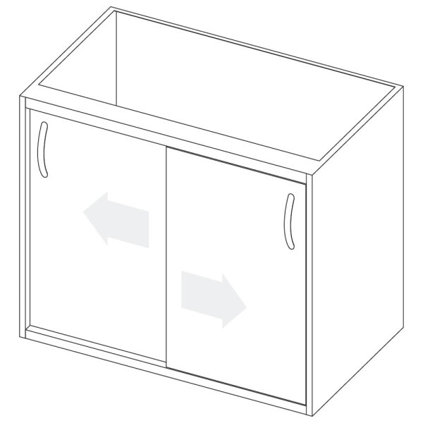 Elemento con porte scorrevoli e 1 ripiano intermedio, 1200x690 mm