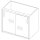 Elemento con porte scorrevoli e 1 ripiano intermedio, 1200x690 mm