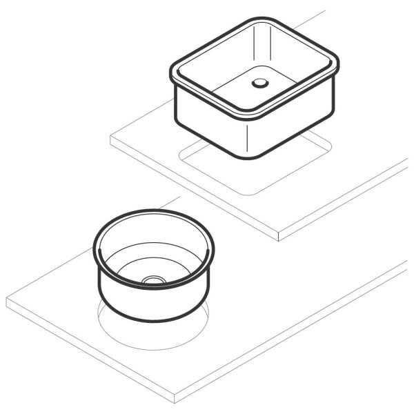 Drop-in sink, ø300x180 mm