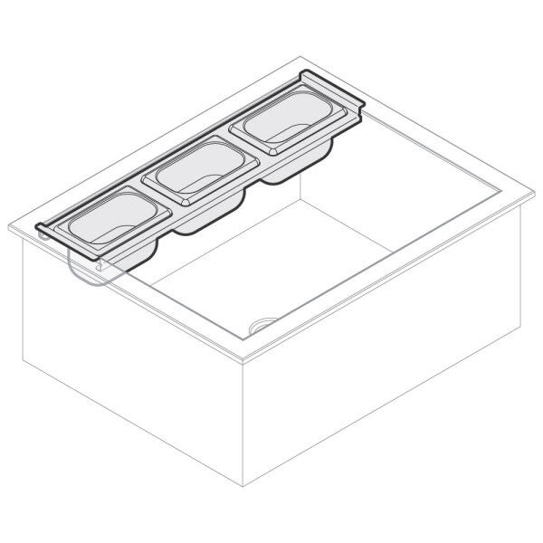 Container holder for ice well, 3x GN 1/9