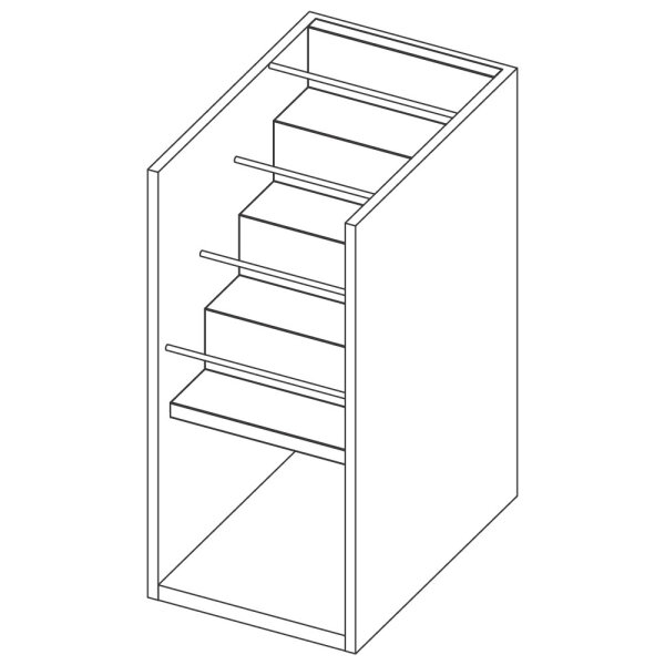 Open cupboard with bottle rack, 400x590 mm