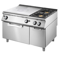 Tuttapiastra gas su forno a gas statico GN 2/1 e vano...