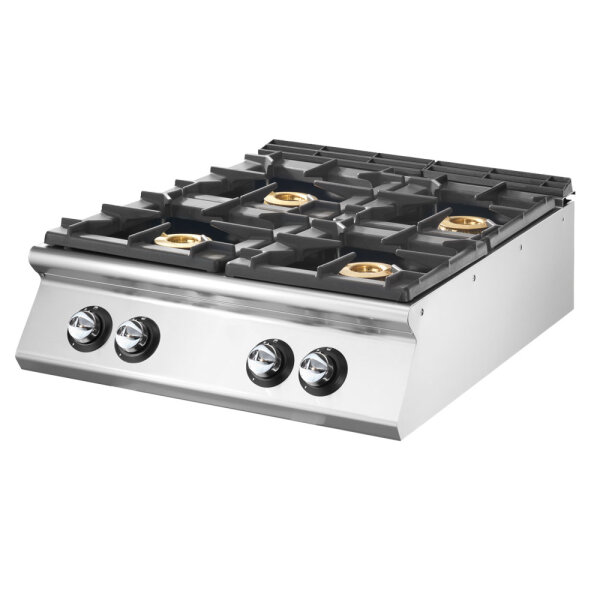 Gas range with 4 burners each 6 kW, pressed working top