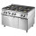 Fogão a gás com forno a gás estático GN 2/1 e armário fechado, 6 queimadores