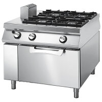 Cucina gas da 4 fuochi su forno a gas statico, bacinelle...