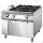 Cucina gas da 4 fuochi su forno elettrico statico, bacinelle in acciaio inox, comandi 2 lati