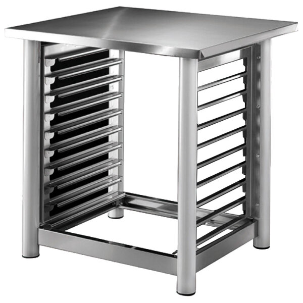Suporte com porta tabuleiros para horno de convecção elétrico 4/6x GN 1/1 - 40x60 cm